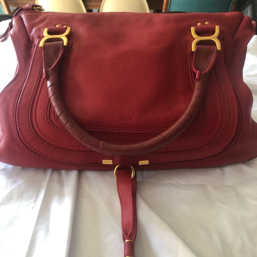 Chloe Red Leather Medium Marcie Bag